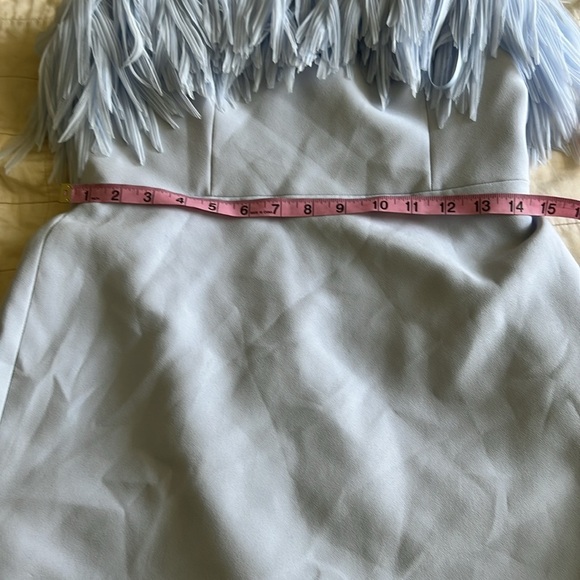 BCBGMaxazria Light Blue Dress with Fringe Detail - Picture 4 of 9